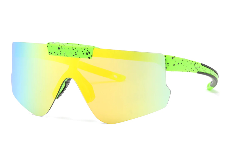 EyeframesInt-DY-PL-115229 - Polarized Sports Shield Plastic Sunglasses, Assorted Colors