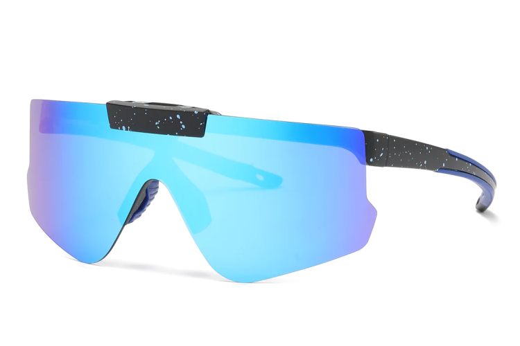 EyeframesInt-DY-PL-115229 - Polarized Sports Shield Plastic Sunglasses, Assorted Colors
