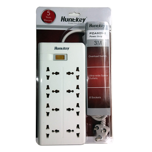 HUNTKEY PZA801 POWER STRIPS, UNIVERSAL STANDARD 3M