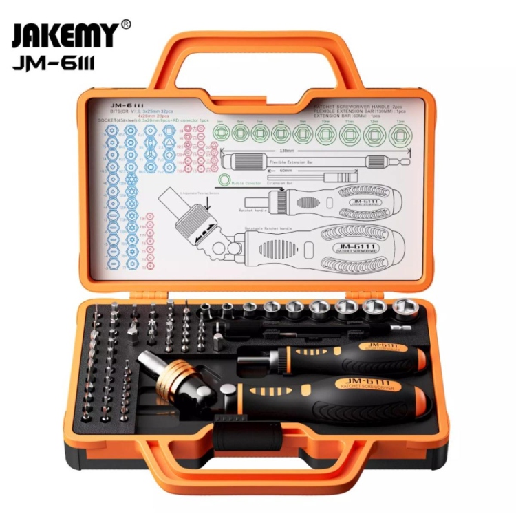 JAKEMY JM-6111 69 IN 1 HOUSEHOLD SCREWDRIVER HOME REPAIR TOOL KIT