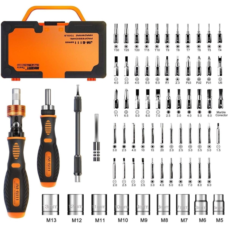 JAKEMY JM-6111 69 IN 1 HOUSEHOLD SCREWDRIVER HOME REPAIR TOOL KIT