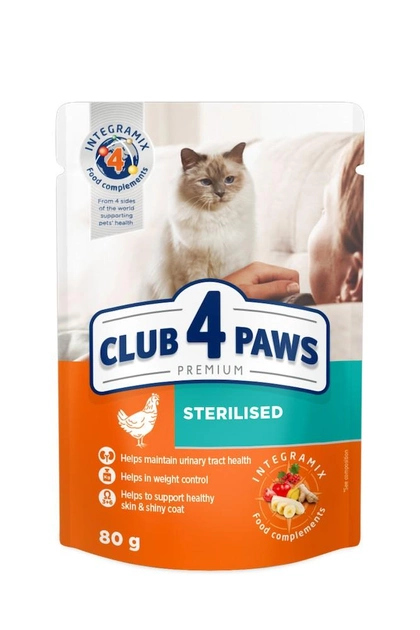 Wet food Club 4 Paws for adult sterilized cats Premium 80 g 