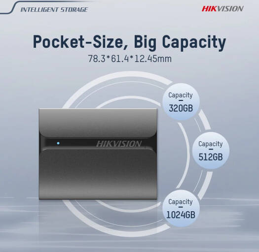 HIKVISION T300S EXTERNAL SSD 1TB USB 3.1 TYPE C 500/560 MB/S