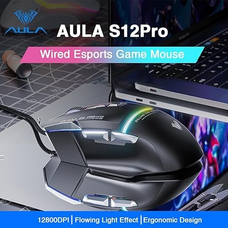 AULA S12PRO WIRED GAMING MOUSE WITH 7 KEYS