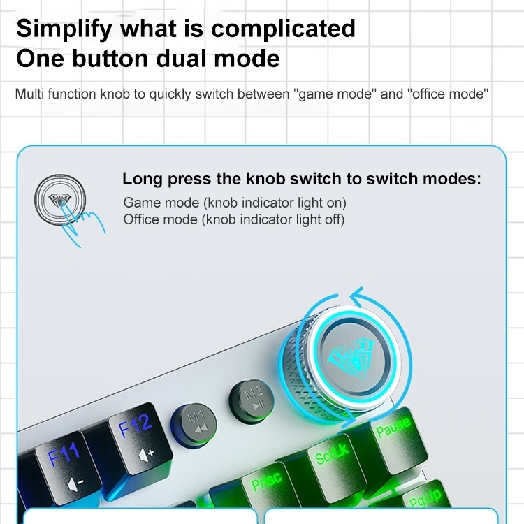 AULA F3001 BLUETOOTH/ WIRED/ 2.4G THREE MODE  87KEYS BATTERY:2000MAH