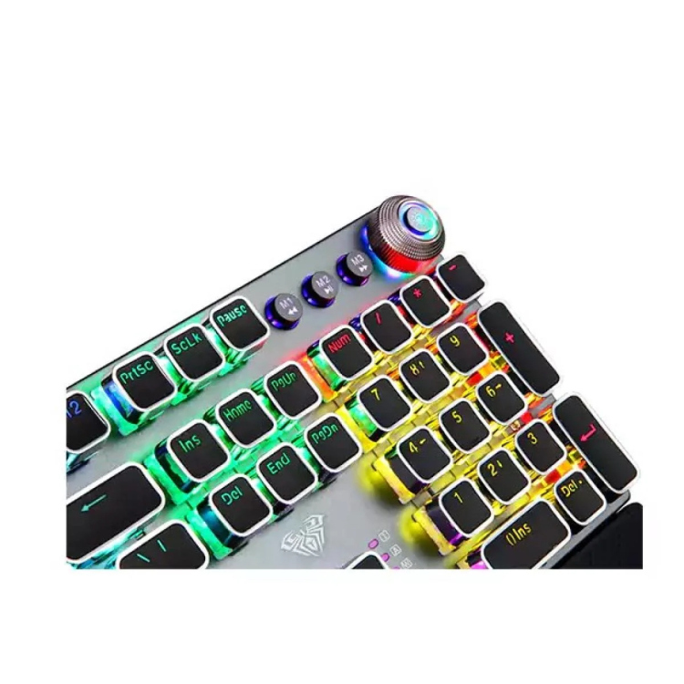 AULA F2088 METAL BUTTON ONE BUTTON DUAL MODE  MAGNETIC ADSORPTION HAND HOLDER 104 KEY MACRO RANGE 22 KINDS OF BACKLIGHT EFFECTS GAME DUAL-CORE IC CHIP