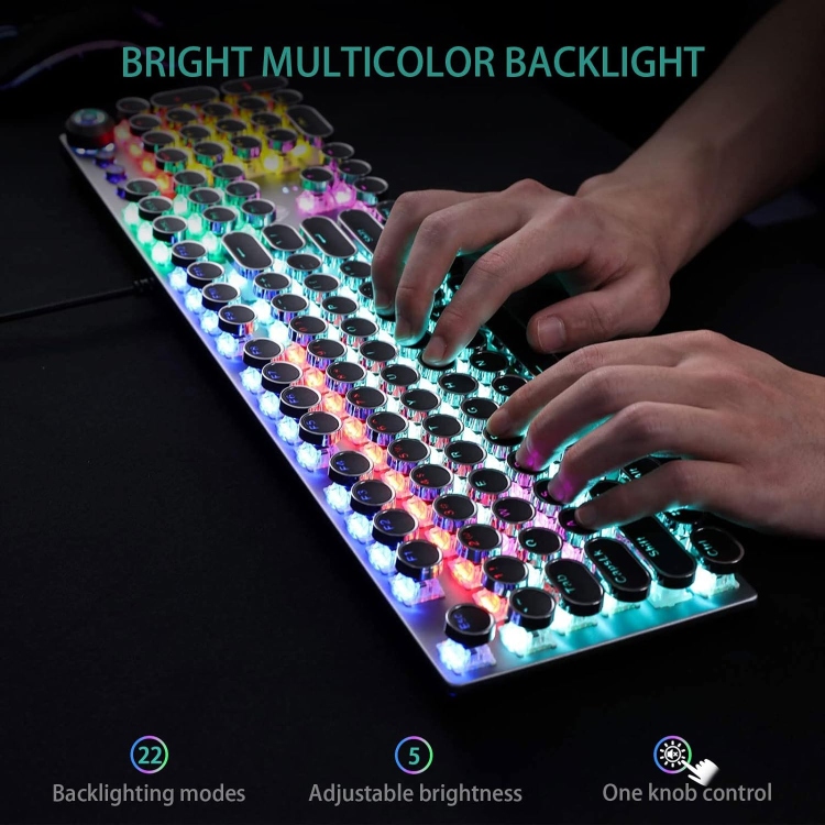 AULA F2088 METAL BUTTON ONE BUTTON DUAL MODE  MAGNETIC ADSORPTION HAND HOLDER 104 KEY MACRO RANGE 22 KINDS OF BACKLIGHT EFFECTS GAME DUAL-CORE IC CHIP