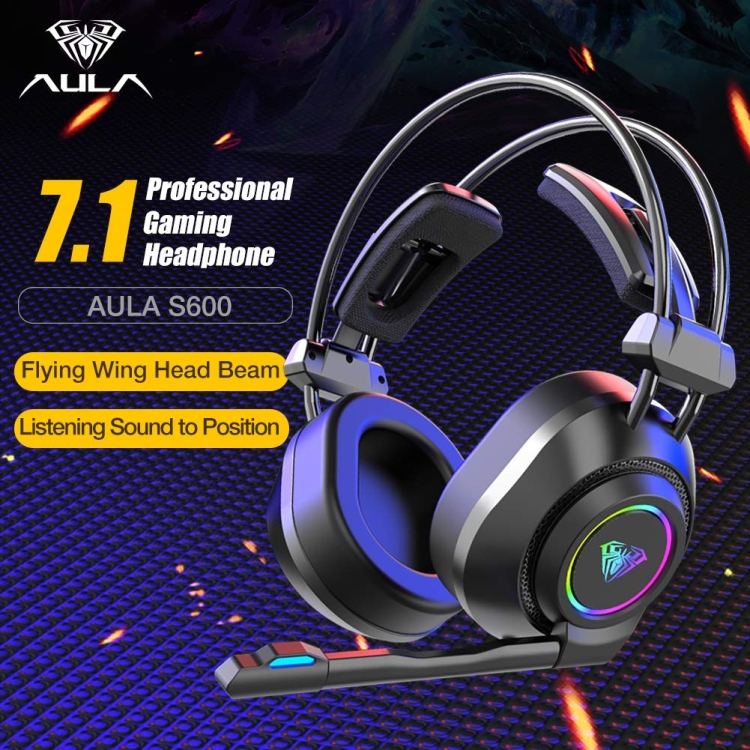 AULA S606 LIGHT WEIGHT DESIGN,SOFT AND DURABLE CLOTH EARPADS SURROUND SOUND AUDIO ROTATING EAR CUPS, 50MM