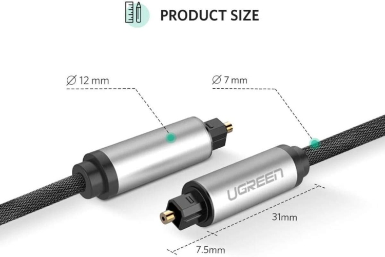 UGREEN AV108  10542 UGREEN TOSLINK OPTICAL AUDIO CABLE 1.5M