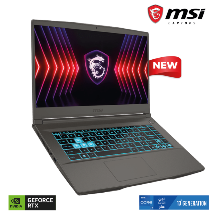 MSI THIN 15  I7 13TH -13620H -16GB RAM - 512GB SSD -NVIDIA RTX 3050 MAX-Q 4GB -  15.6" FHD, 144HZ IPS - B13UC