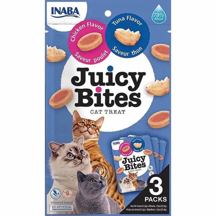 Inaba Juicy  حلوى التونة والدجاج مكافآت  للقطط