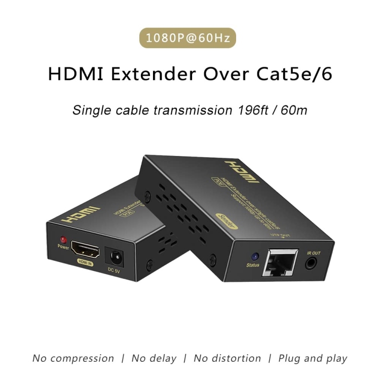 HDMI EXTENDER OVER SINGLE CAT6 60M WITH POWER