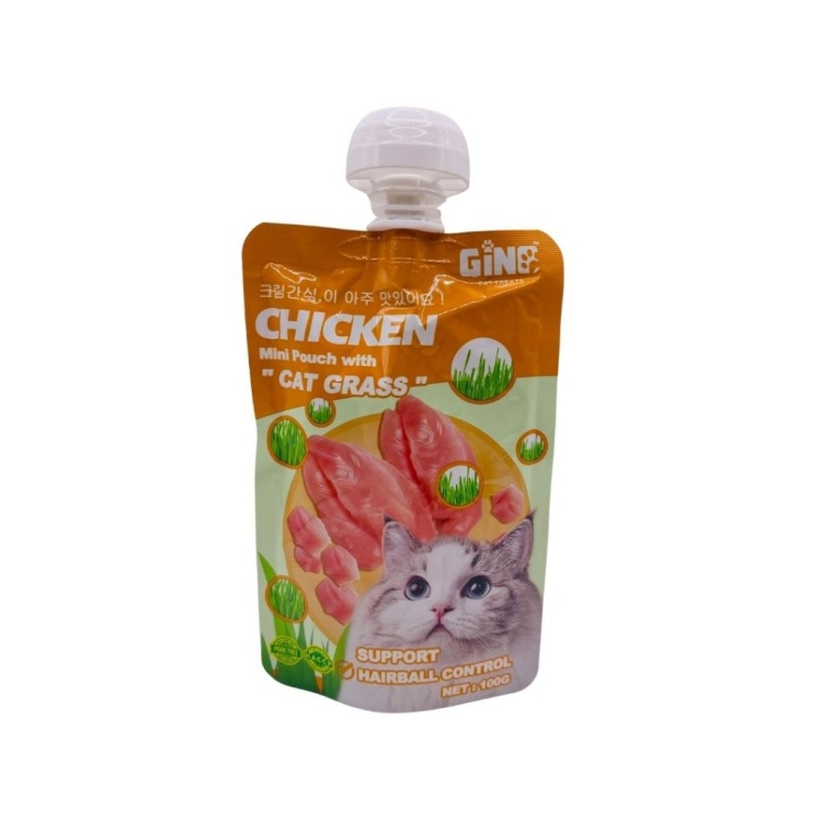 Gino chicken&cat grass paste 