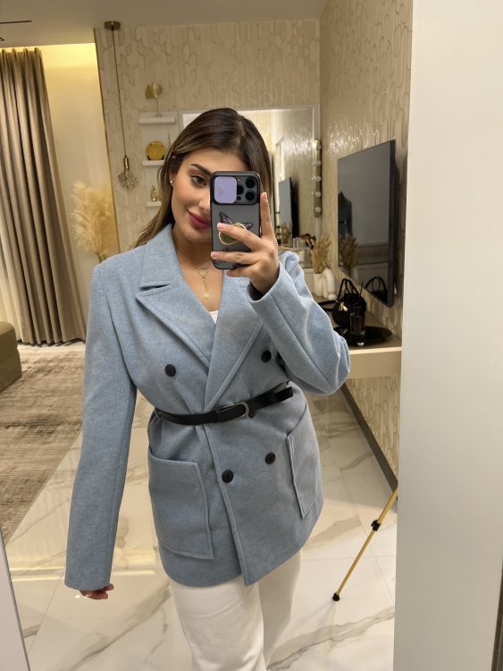 Frenchy Double Breasted Belted Jacket