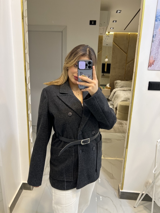 Frenchy Double Breasted Belted Jacket