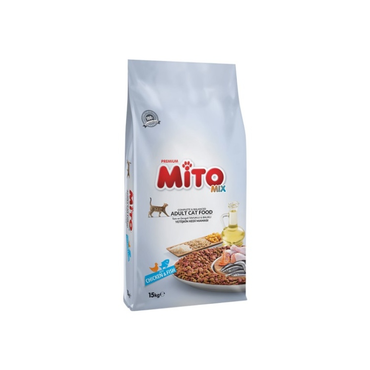 Mito adult cat food with chicken and fish 