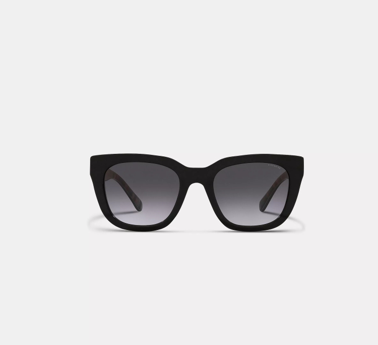  EyeframesInt-COACH-C3449 - Legacy Stripe Square Sunglasses - Black 