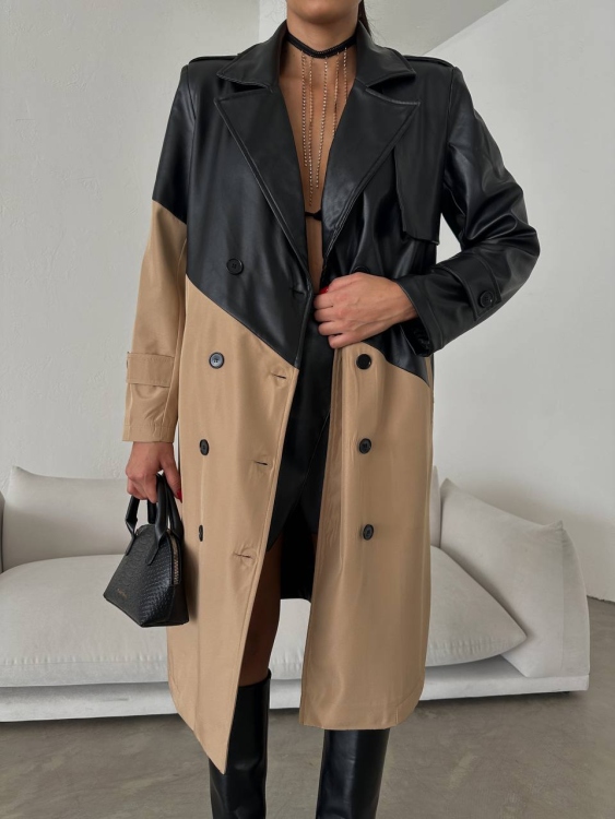  Leather trench Coat 