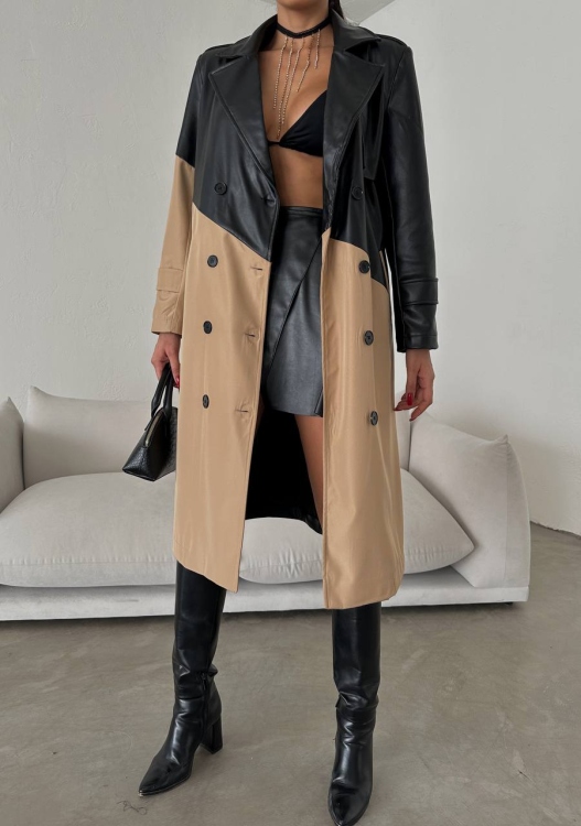  Leather trench Coat 