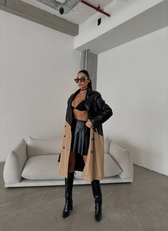  Leather trench Coat 