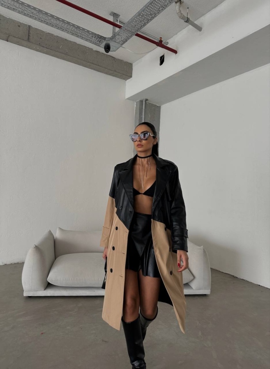  Leather trench Coat 