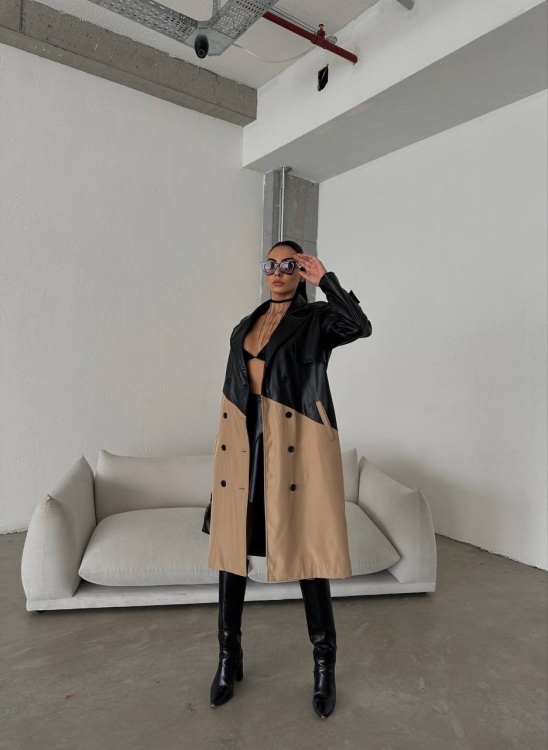  Leather trench Coat 