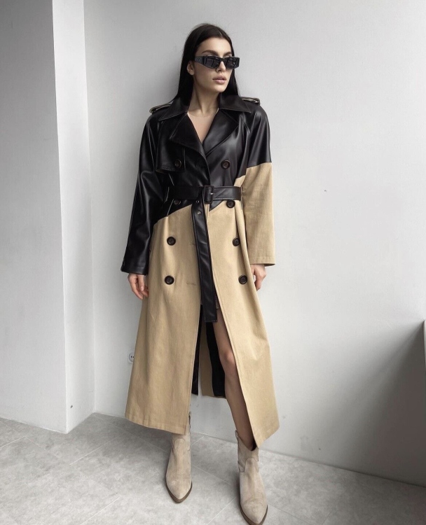  Leather trench Coat 