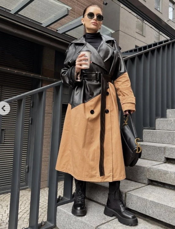  Leather trench Coat 