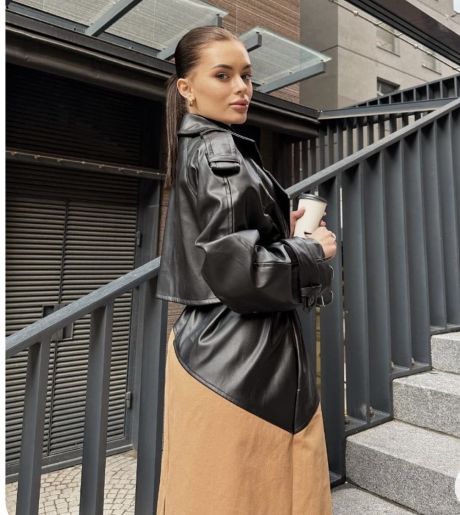  Leather trench Coat 