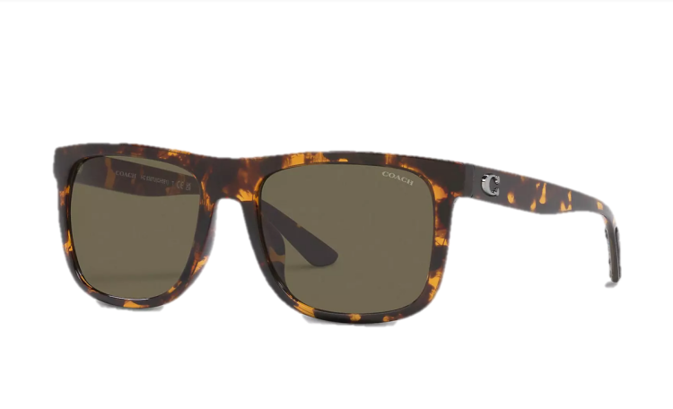 EyeframesInt-COACH-CH581 - Men Beveled Signature Flat Top Square Sunglasses - Assorted Colors