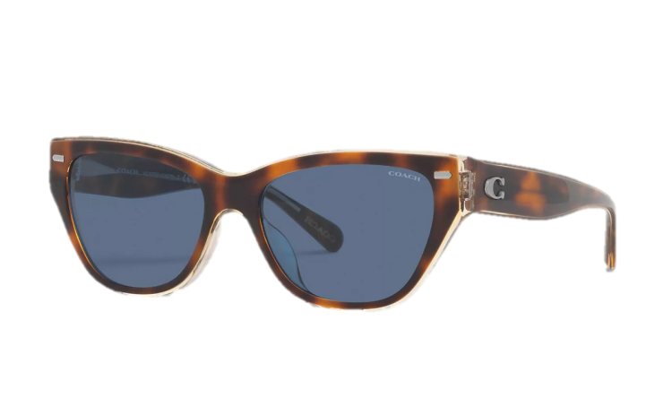 EyeframesInt-COACH-CH570 - Beveled Signature Square Cat Eye Sunglasses - Assorted Colors