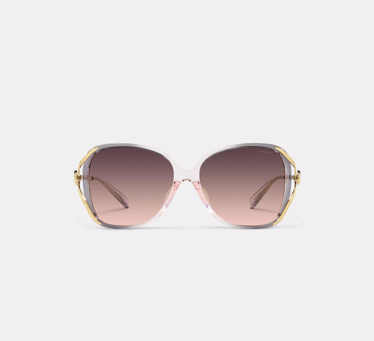 EyeframesInt-COACH-CK482 - Tea Rose Oversized Open Square Sunglasses