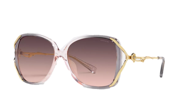 EyeframesInt-COACH-CK482 - Tea Rose Oversized Open Square Sunglasses