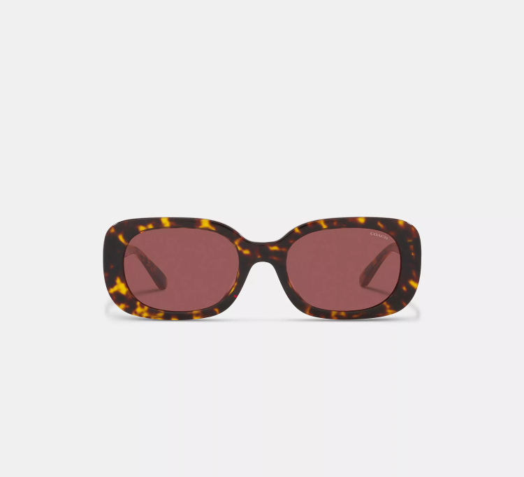 EyeframesInt-COACH-CD471 - Badge Rounded Square Sunglasses - Assorted Colors