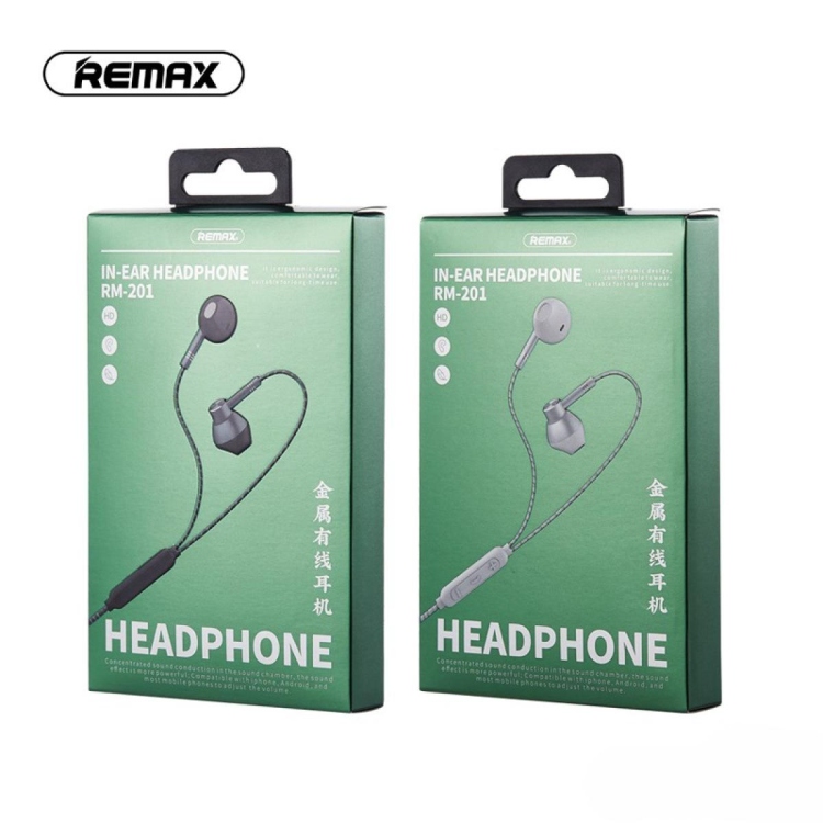 REMAX RM-201 WIRED EARPHONE- SILVER