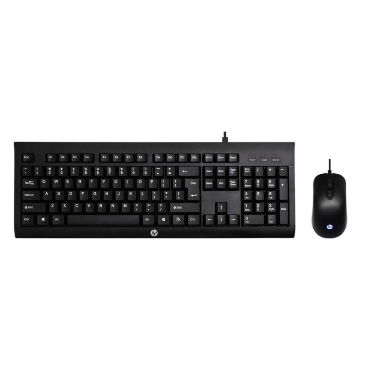 HP KM100 WIRED KEYBOARD MOUSE COMBO ENGLISH KEYBOARD LAPTOP OPTICAL GAMING ERGONOMICS
