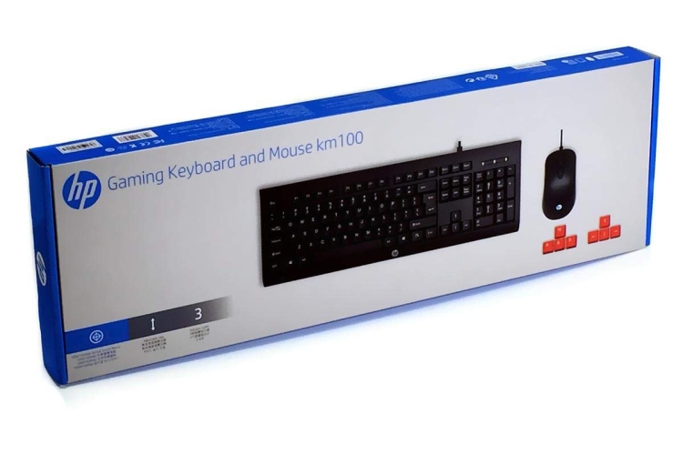 HP KM100 WIRED KEYBOARD MOUSE COMBO ENGLISH KEYBOARD LAPTOP OPTICAL GAMING ERGONOMICS