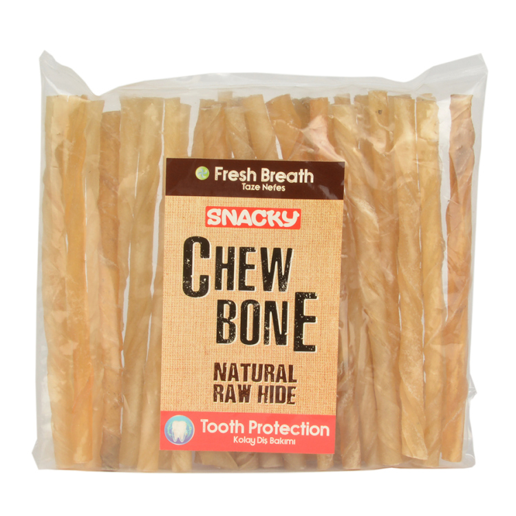 Snacky Natural Chewing Bone يحتوي الكيس على 25 اصبع