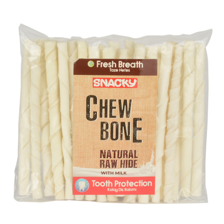 Snacky Natural Chewing Bones يحتوي الكيس على 25 اصبع