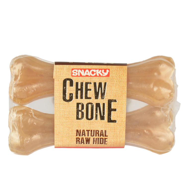 Snacky Natural Chewing Bone يحتوي الكيس على 2 من العضم *12.50 سم