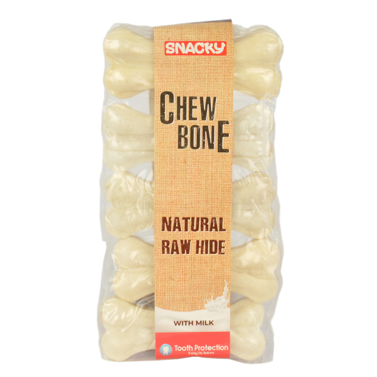 Snacky Natural Chewing Bone يحتوي الكيس على 5 من العضم * 7.5 سم