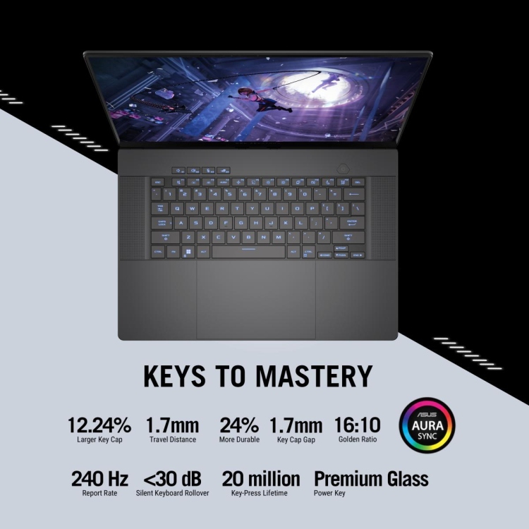 ASUS ROG Zephyrus G16 GU605MY-QR104W | Intel Core Ultra 9 Processor RTX™ 4090 16" 240Hz 2.5K OLED HDR 500NITS ROG Zephyrus Sleeve ROG Impact Gaming Mouse & Win 11