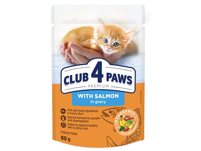 Wet food Club 4 Paws Premium Kitten Salmon in Gravy 80 g