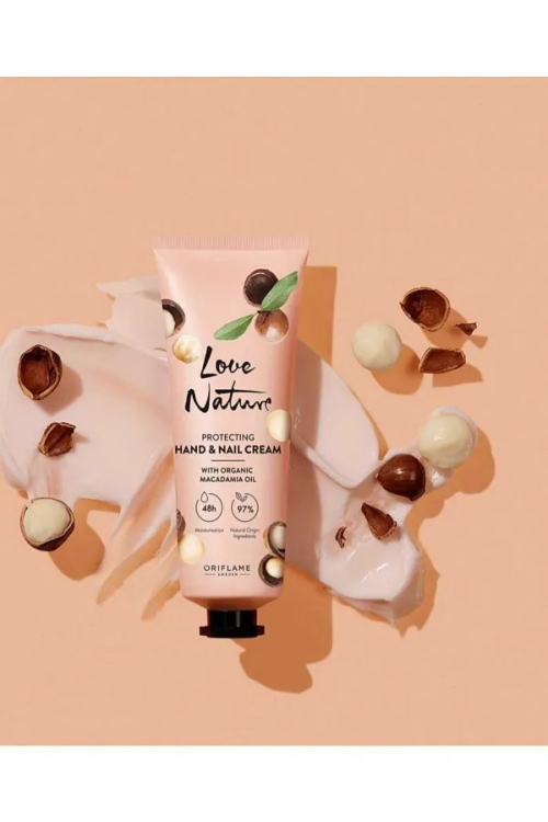 LOVE NATURE Protecting Hand & Nail Cream - LOVE NATURE Fragranced Talc Sandal Caress 100G- LOVE NATURE Caring Soap Bar with Organic Oat & Apricot.    41335 - 45107 - 41260