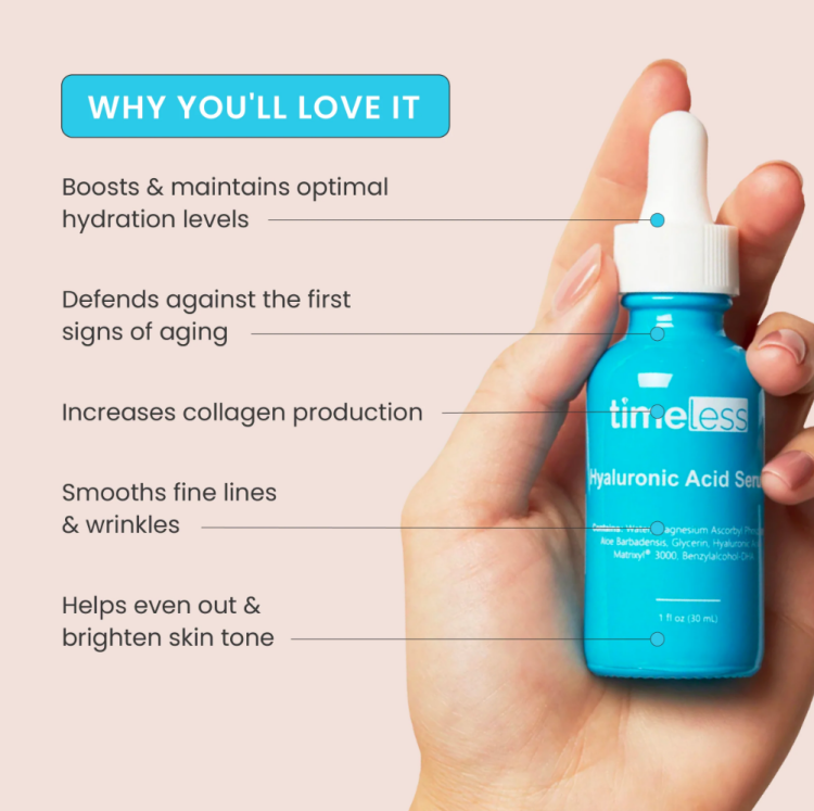 Timeless Skin Care, Hyaluronic Acid + Vitamin C Serum