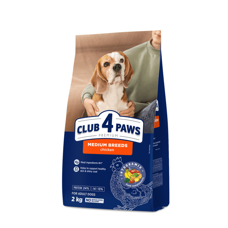 CLUB 4 PAWS MEDIUM BREEDS CHICKEN 2 KG