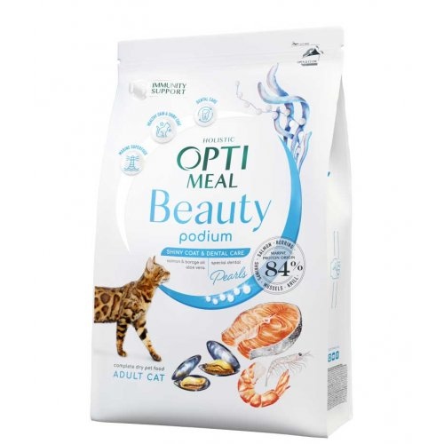 OptiMeal Beauty Podium Shiny Coat & Dental Care  for cat (1,5kg - 4kg )