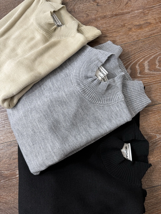 Mock Neck Drop Shoulder Sweater