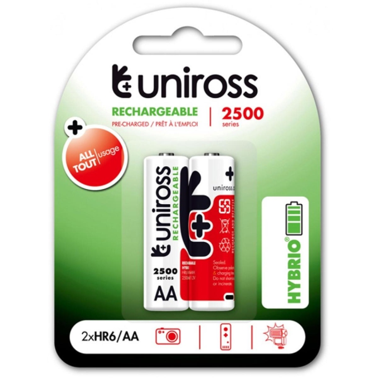 UNIROSS RECHARGEABLE 2500MAH AA BATTERY