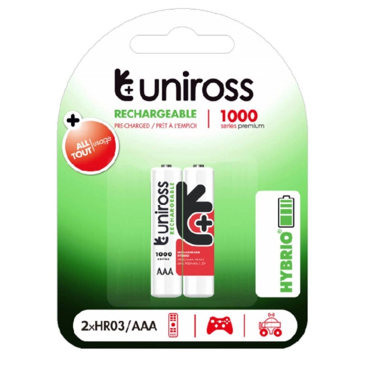 UNIROSS RECHARGEABLE 900MAH AAA BATTERY